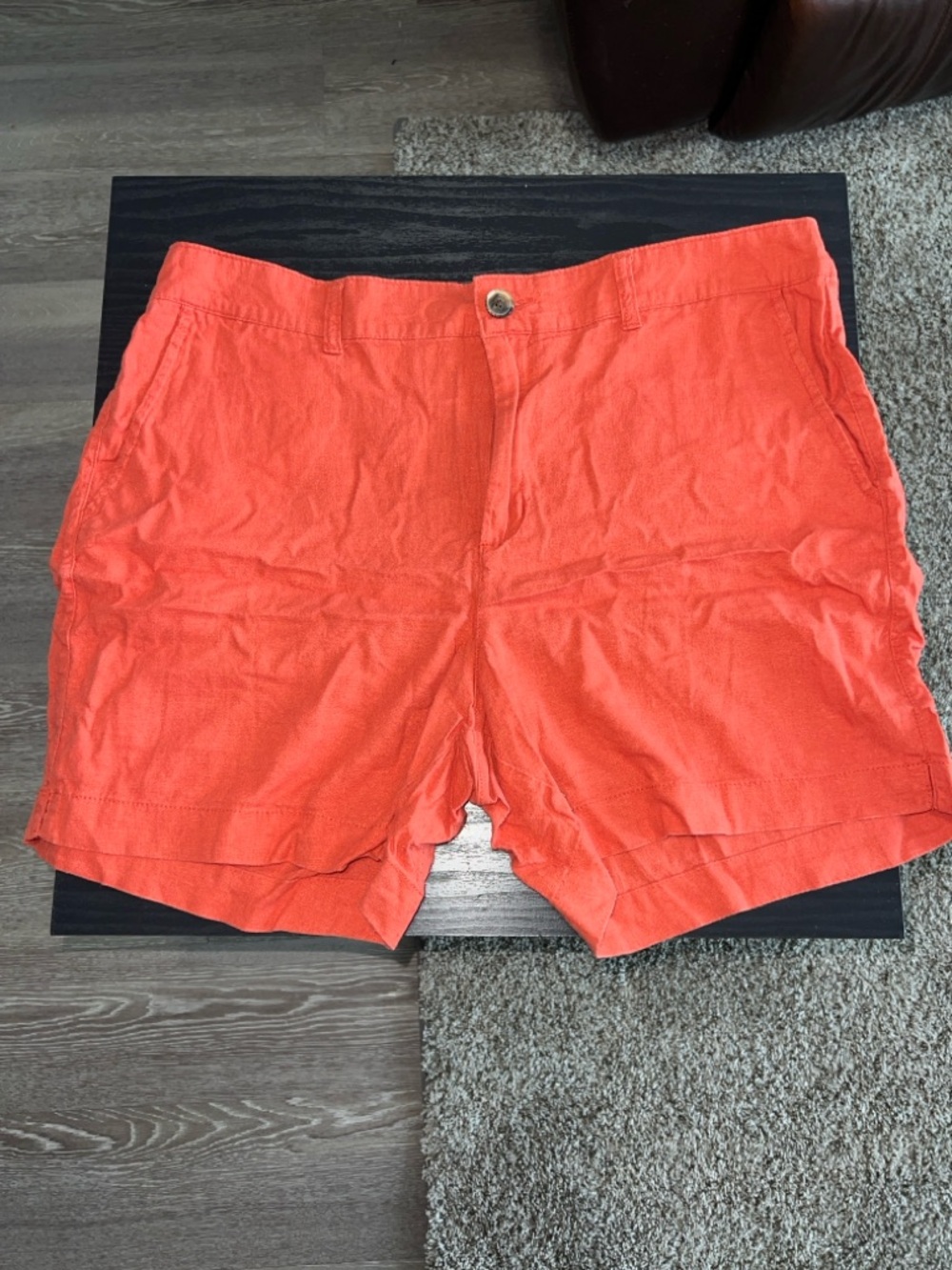 Old Navy Men's Coral Orange Flat Front Shorts